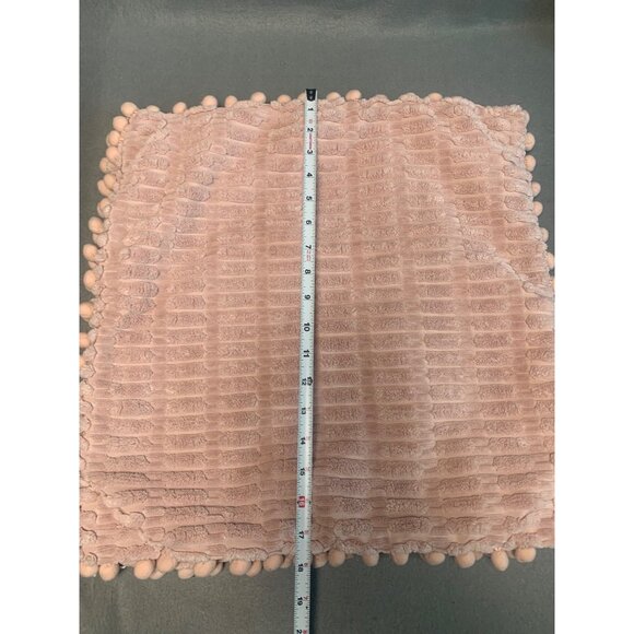 Pink Pom Pom Chenille Textured Pillow Cover 18"x18" Soft & Cozy set of 2 - Picture 5 of 12